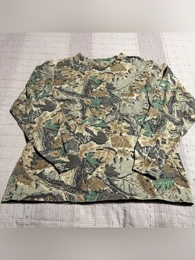 Rattlers Brand Vintage Camo Men's L Long Sleeve Crew Neck T-Shirt